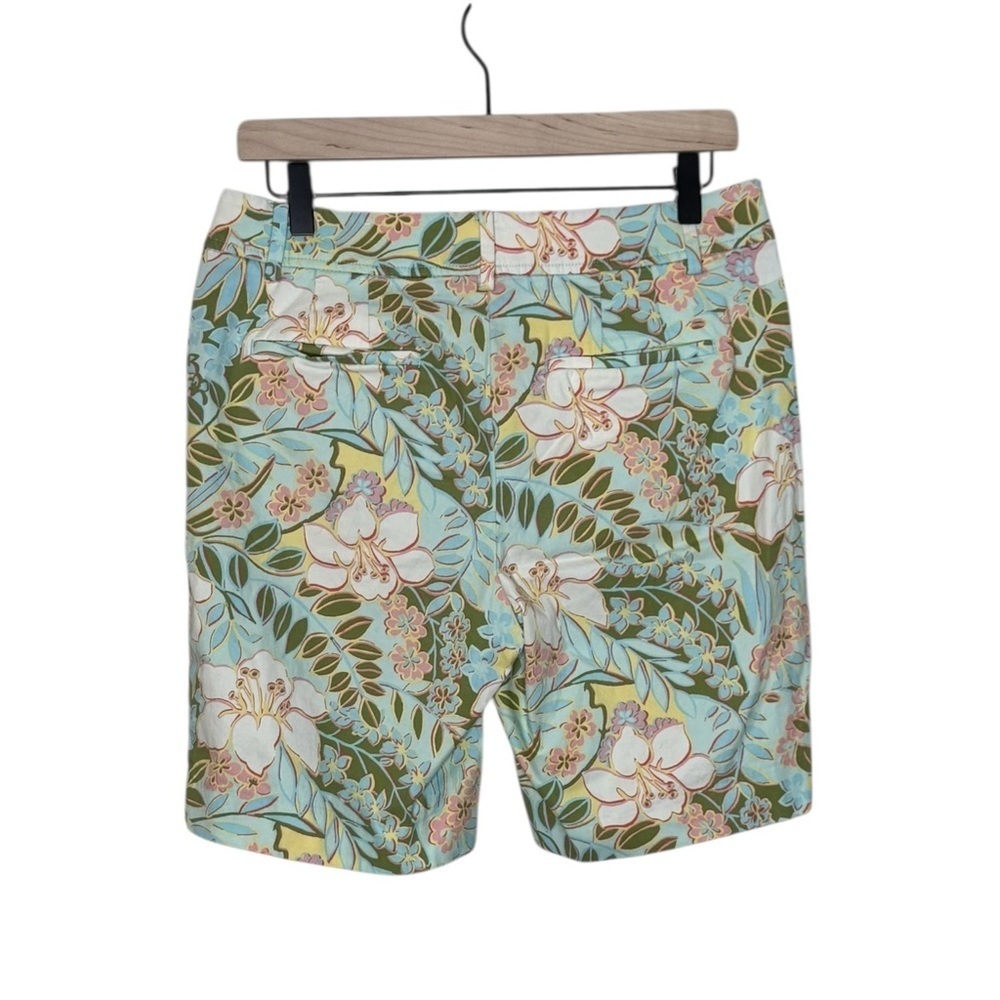 Talbots Women’s Perfect Shorts Floral Print Cotton Blend Trailing Hibiscus 6 - Picture 3 of 5